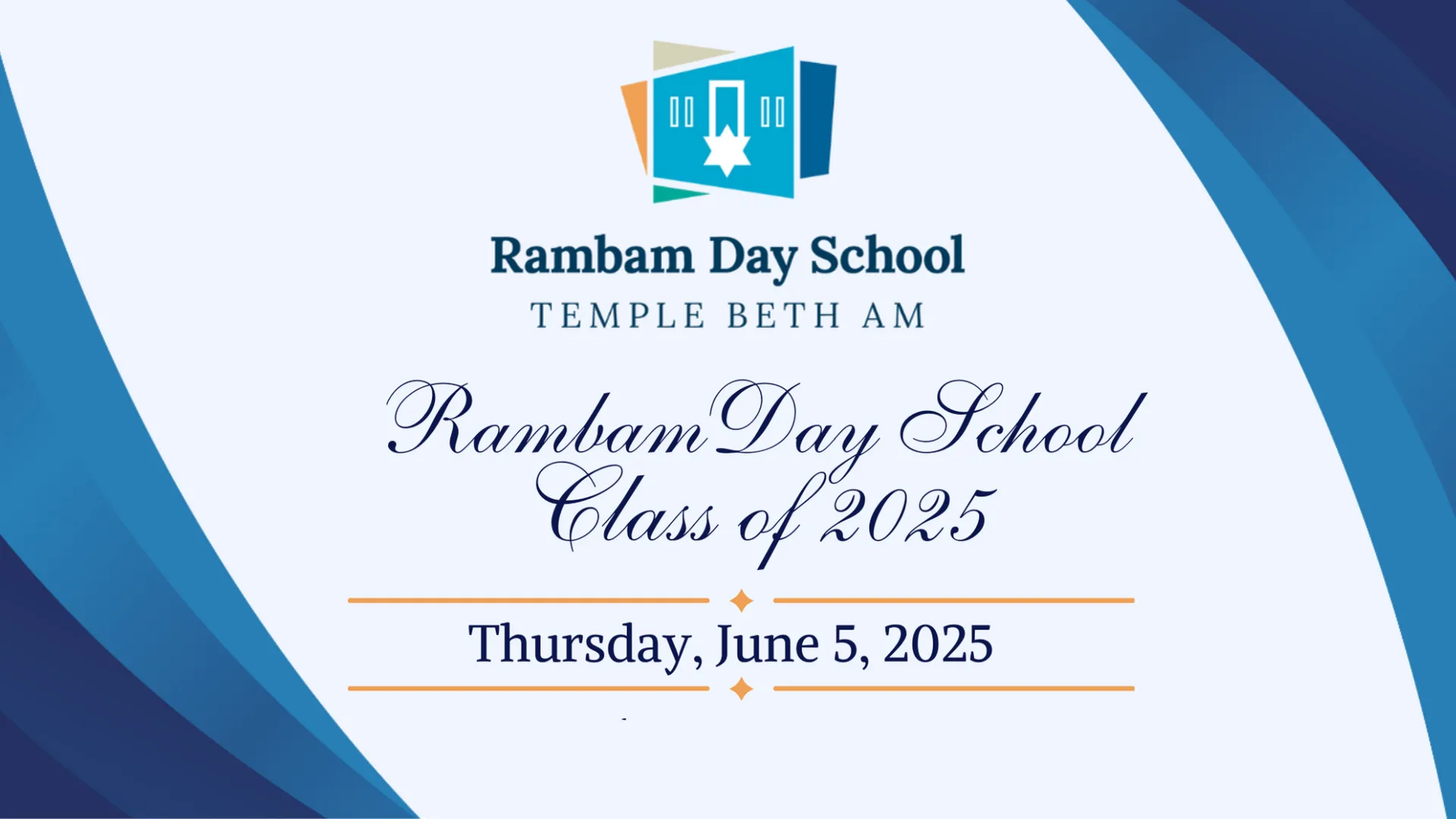 Rambam Day School Graduation Web Banner 2025
