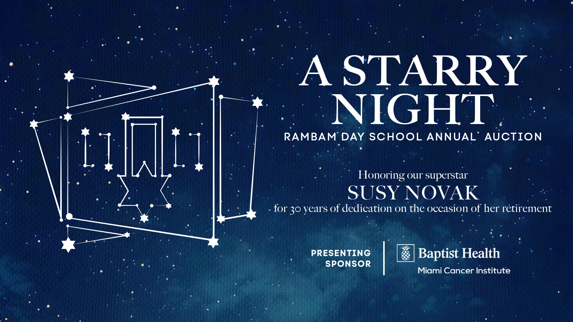 A Starry Night for the Rambam Day School Annual Auction, Honoring Susy Novak