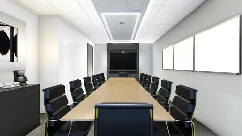 rendering of a meeting room in The Hub